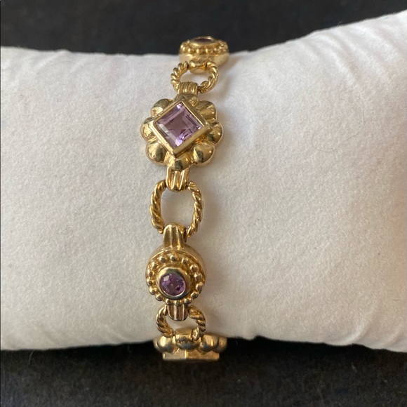 FAS Sterling (gold over) Amethyst Bracelet - Picture 2 of 14